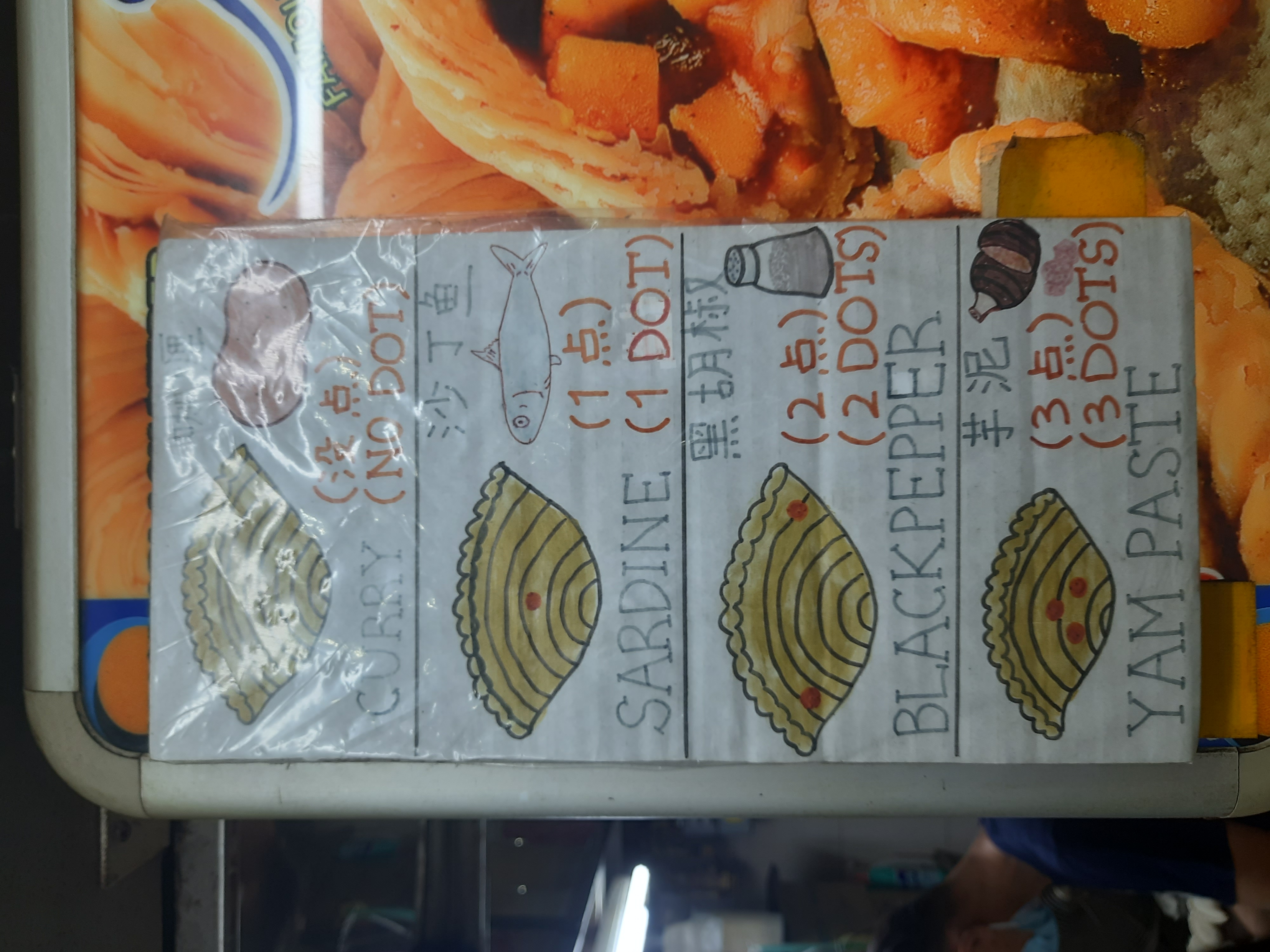 Famous Crispy Curry Puff spice-dot guide
